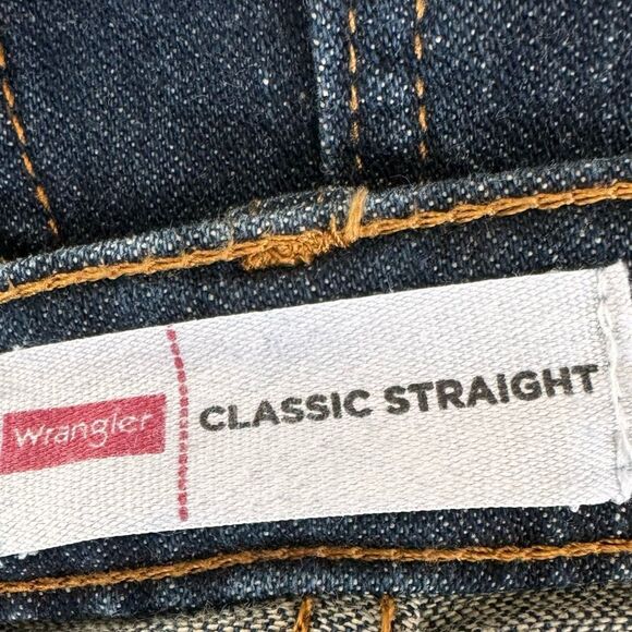 Wrangler Boys Kids Dark Blue Classic Straight Leg Denim Jeans. 6. - Picture 5 of 6